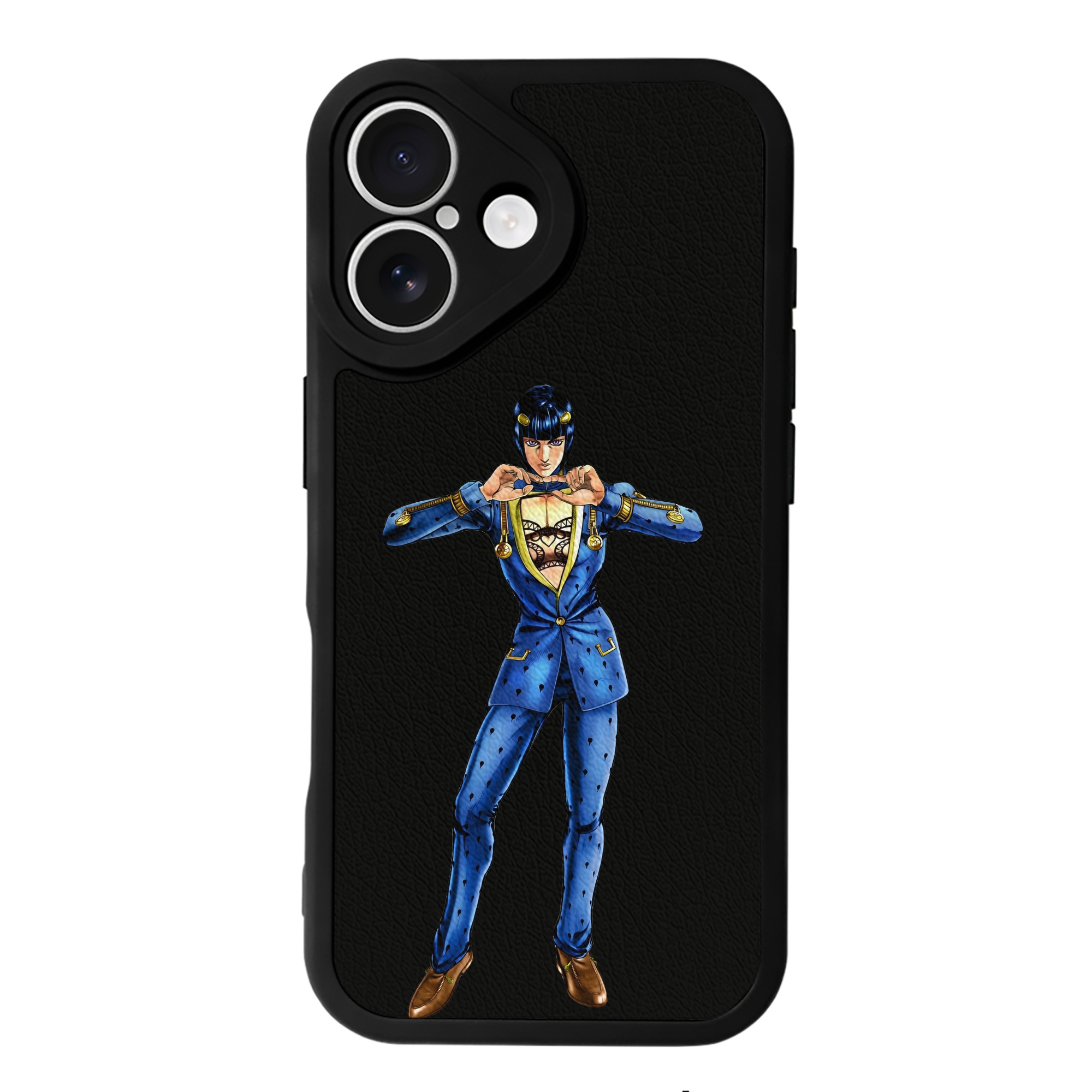 （画像用） ジョジョの奇妙な冒険 ブローノ?ブチャラティ JoJo's Bizarre Adventure Bruno Bucciarati 【iPhone 16シリーズ対応】シリコンスマホケース（レザー調） 材質：シリコン